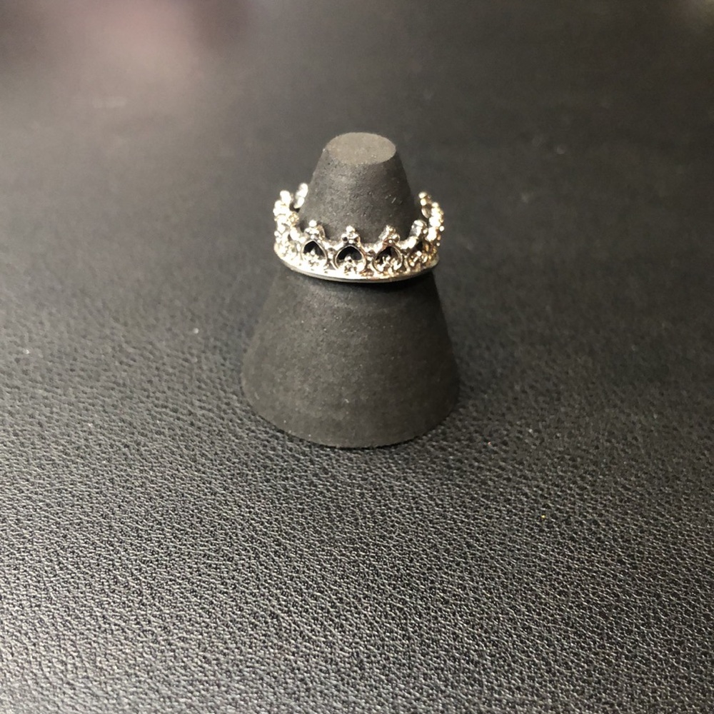 Faux silver crown ring - add on